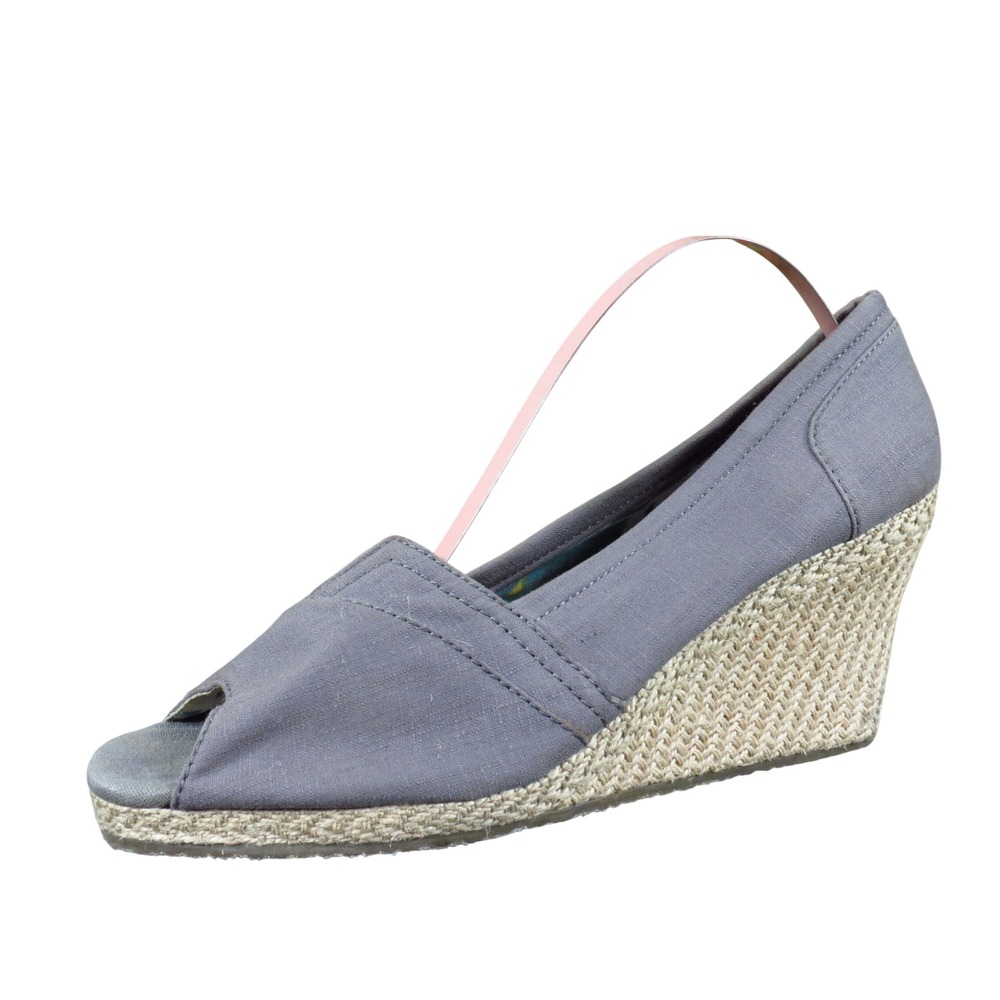 Skechers Parallel Womens Open Toe Wedge Sandals Size 10‎ Summer Espadrille Gray